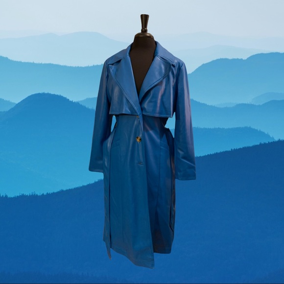 INC International Concepts Jackets & Blazers - INC International Concepts Blue Trench Coat